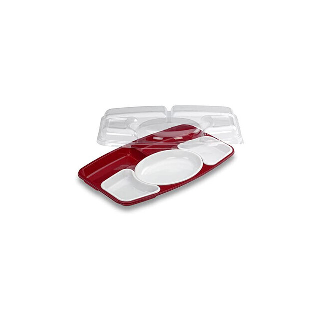▷ Portamenú Selfipack PRP5KRB5 con Accesorios Blancos y Tapa Transparente | EnvasesAlimentarios.es