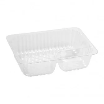 ▷ Barqueta Maptipack 9510C PP Transparente Sellable 2 Compartimentos 227x178x50mm | EnvasesAlimentarios.es