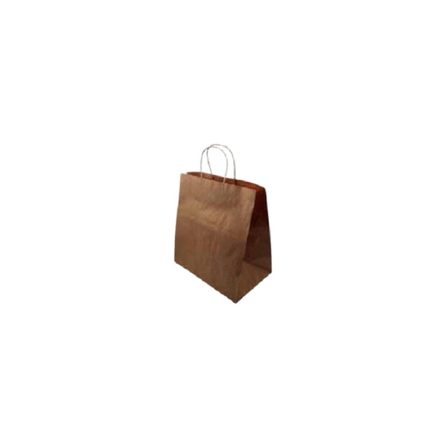 ▷ Bolsa Papel Kraft Grande Asa Rizada Base Ancha 32+11x42cm | EnvasesAlimentarios.es
