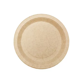 ▷ Plato Cartón Ecosostenible Kraft Water Base 220mm | EnvasesAlimentarios.es