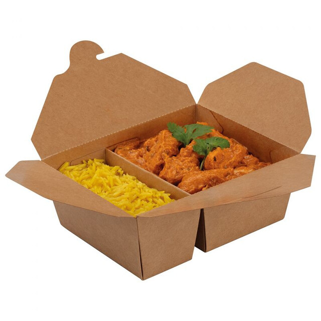 ▷ Envase Cartón Kraft Take Away 2C 150x120x65mm | EnvasesAlimentarios.es