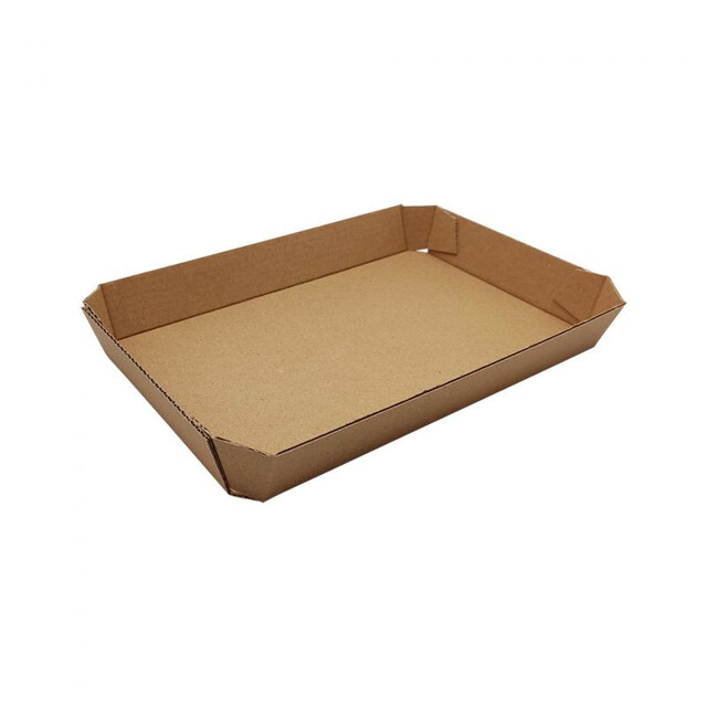 ▷ Barqueta Cartón Kraft Microcanal 210x144x30mm | EnvasesAlimentarios.es