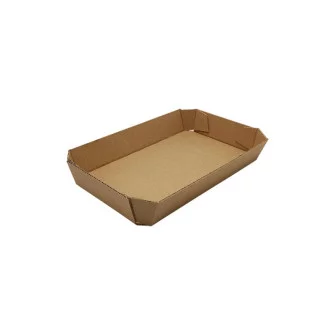 ▷ Barqueta Cartón Kraft Microcanal 185x115x30mm | EnvasesAlimentarios.es