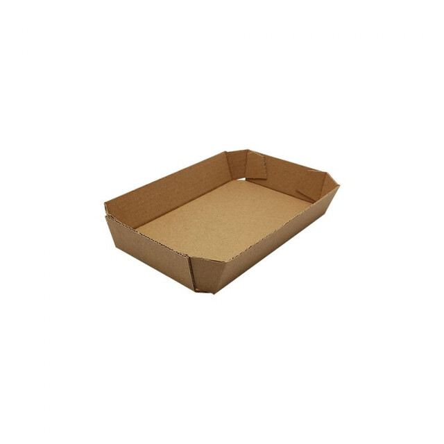 ▷ Barqueta Cartón Kraft Microcanal 160x105x30mm | EnvasesAlimentarios.es