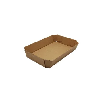 ▷ Barqueta Cartón Kraft Microcanal 160x105x30mm | EnvasesAlimentarios.es