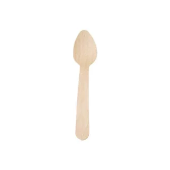 ▷ Cuchara de Postre Madera Encerada 125mm | EnvasesAlimentarios.es