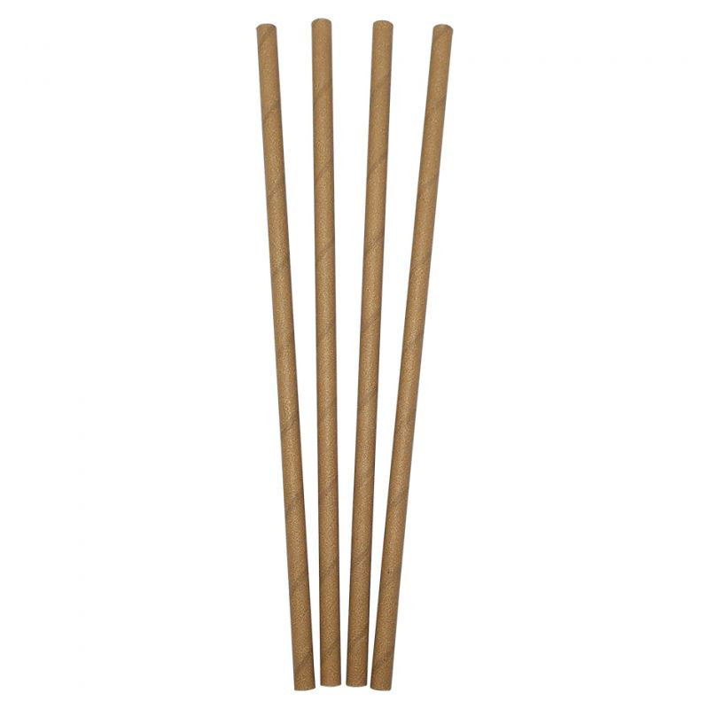 ▷ Pajitas de Papel Rectas Sin Funda Raya Kraft 197mm | EnvasesAlimentarios.es