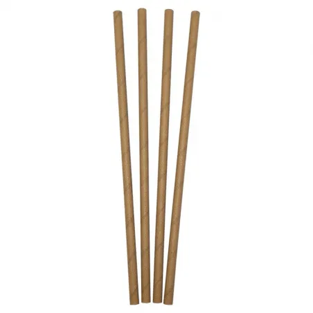 ▷ Pajitas de Papel Rectas Sin Funda Raya Kraft 197mm | EnvasesAlimentarios.es