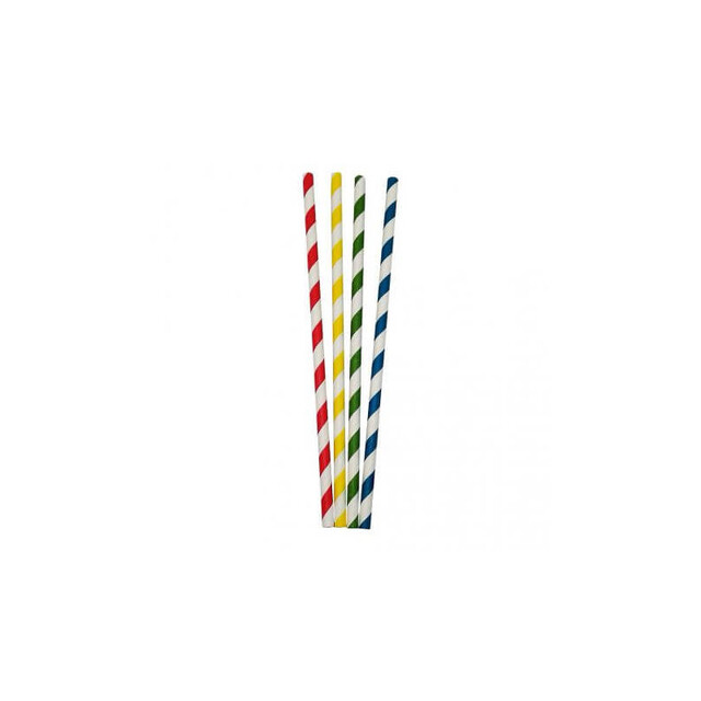 ▷ Pajitas de Papel Rectas Multicolor 6x200mm | EnvasesAlimentarios.es