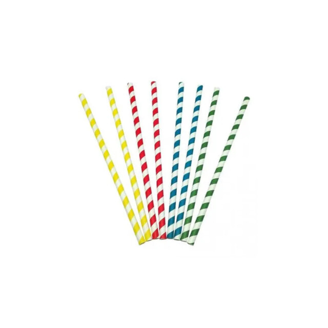 ▷ Pajitas de Papel Rectas Multicolor 8x230mm| EnvasesAlimentarios.es