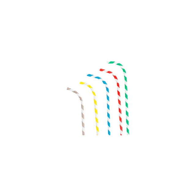 ▷ Pajita de Papel Flexible de Colores 6x230mm | EnvasesAlimentarios.es