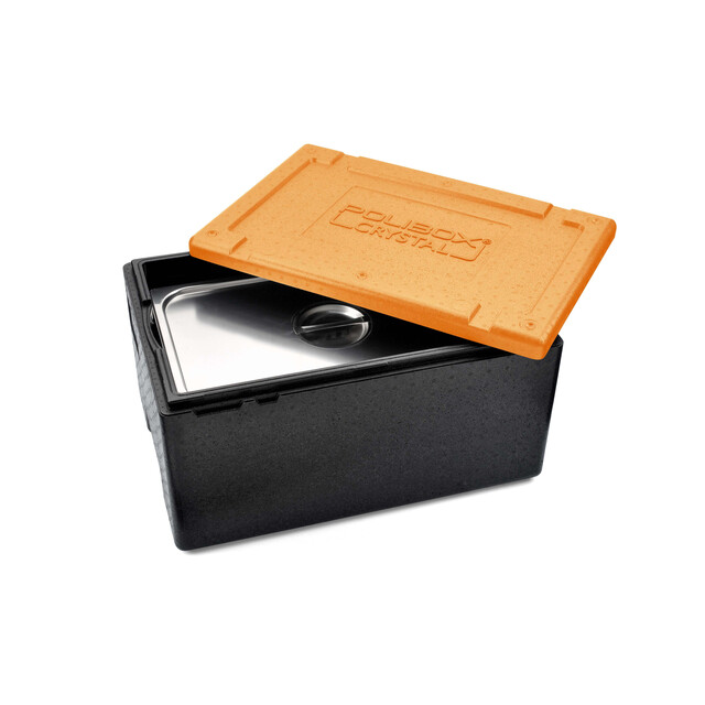▷ Contenedor Isotérmico Polibox CRYSTAL GN 1/1 Naranja | EnvasesAlimentarios.es