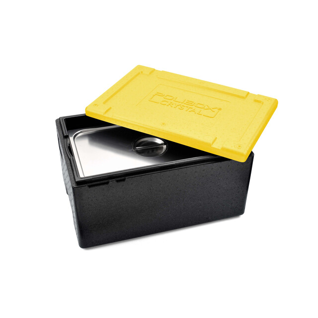 ▷ Contenedor Isotérmico Polibox CRYSTAL GN 1/1 Amarillo | EnvasesAlimentarios.es