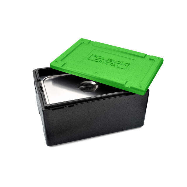▷ Contenedor Isotérmico Polibox CRYSTAL GN 1/1 Verde | EnvasesAlimentarios.es