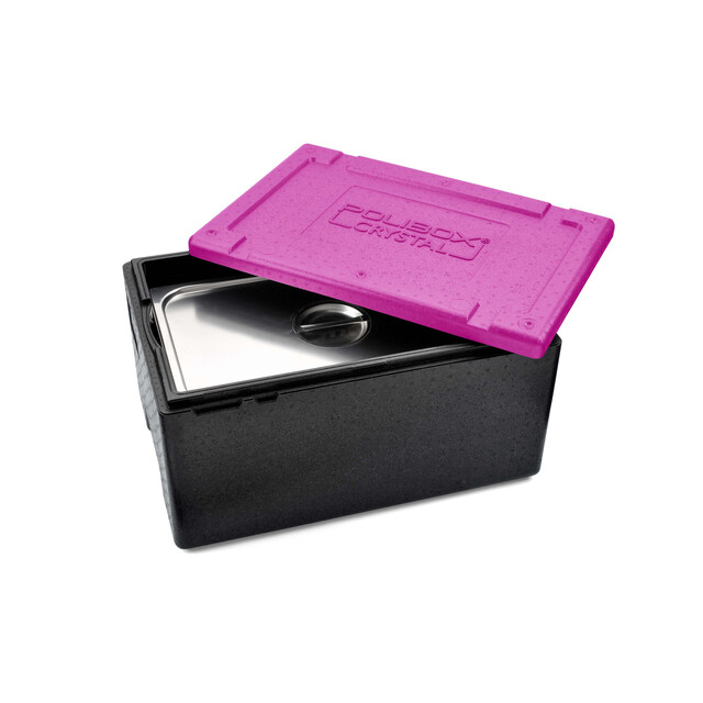 ▷ Contenedor Isotérmico Polibox CRYSTAL GN 1/1 Magenta | EnvasesAlimentarios.es