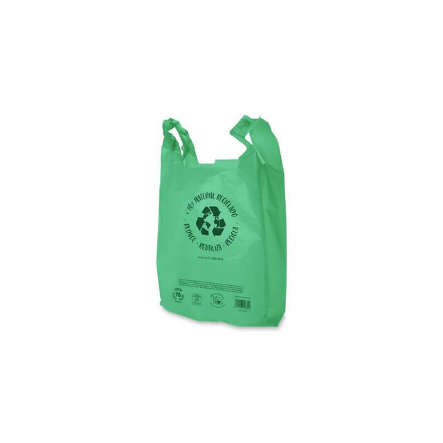 ▷ Bolsa Camiseta Block Verde "REC 70%" 500/300X600mm | EnvasesAlimentarios.es