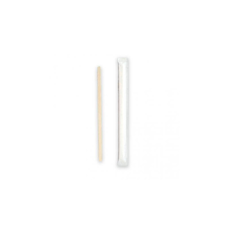 ▷ Agitador de Madera Enfundado Individual 140X5X1,3mm | EnvasesAlimentarios.es
