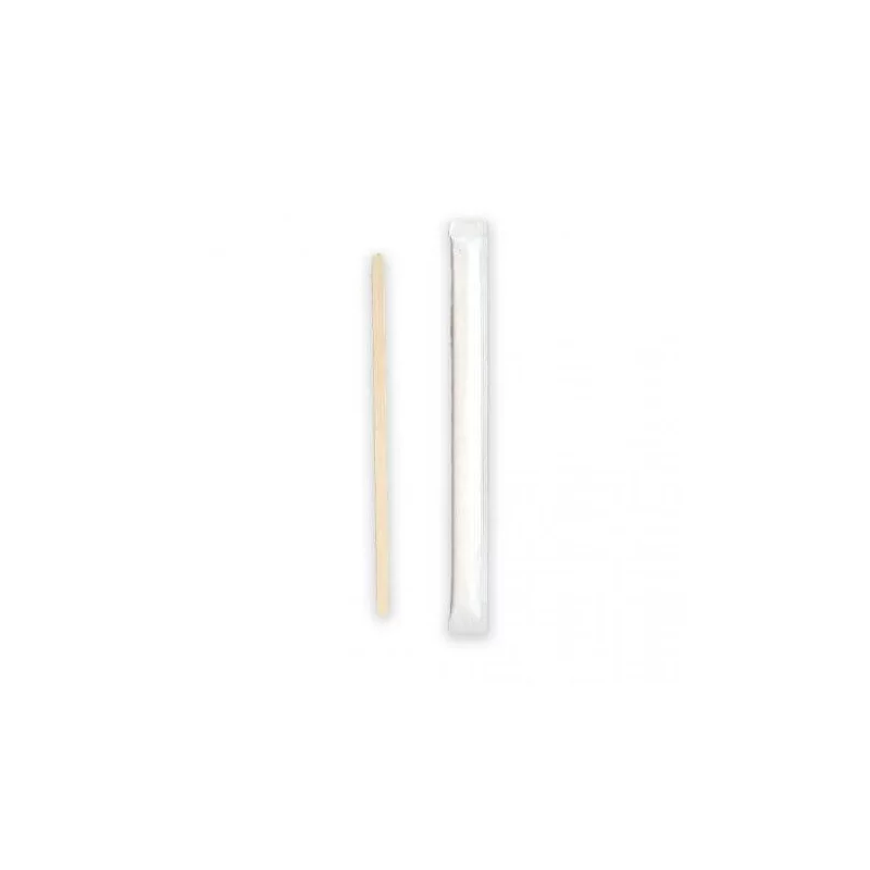 ▷ Agitador de Madera Enfundado Individual 140X5X1,3mm | EnvasesAlimentarios.es