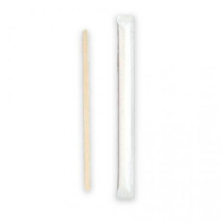 ▷ Agitador de Madera Enfundado Individual 140X5X1,3mm | EnvasesAlimentarios.es