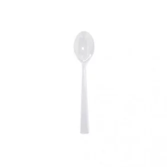 ▷  Cuchara Premium Postre PS Transparente Reutilizable 145mm | EnvasesAlimentarios.es