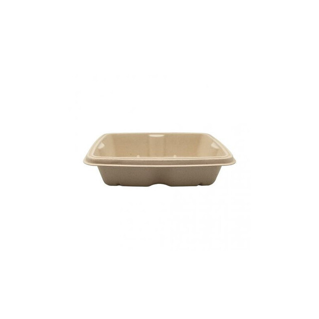 ▷ Envase Caña de Azúcar Rectangular Anti-Fuga 182X142X43,4mm | EnvasesAlimentarios.es