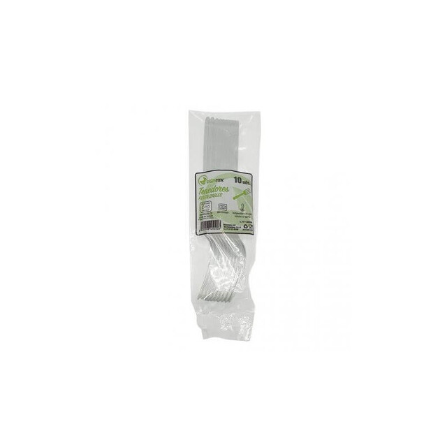 ▷ Tenedor PS Transparente Reutilizable 180mm | EnvasesAlimentarios.es