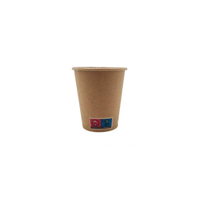 ▷ Vaso de Papel Full Kraft 80mm GreenTek Retail 240ml | EnvasesAlimentarios.es