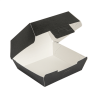 ▷ Caja para Hamburguesa Negra Cartón Ondulado 130x125x62mm | EnvasesAlimentarios.es