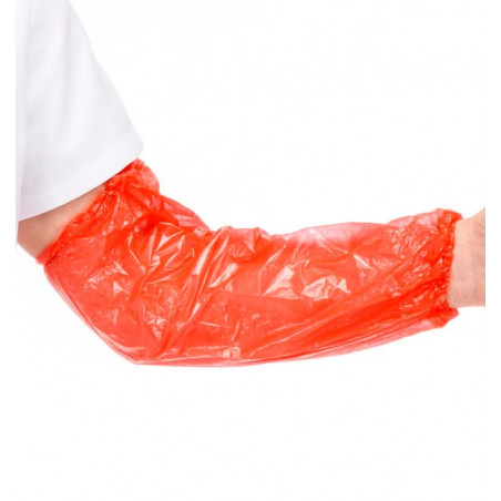 ▷ Manguitos Desechables Impermeables Protectores PE Rojo Talla Única | EnvasesAlimentarios.es