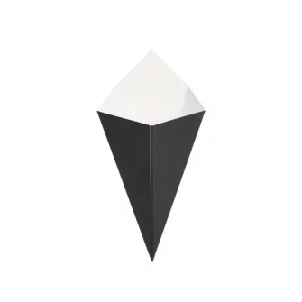 ▷ Cono Fritos Cartón Nano-Micro Ondulado Negro 128x217mm | EnvasesAlimentarios.es