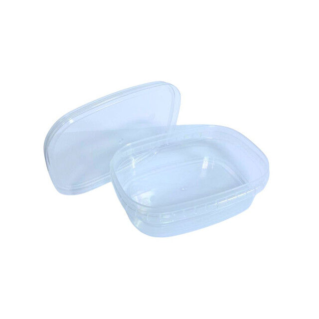 ▷ Envase Rectangular PP con Tapa Translúcida Cierre Hermético AF-020R 200ml | EnvasesAlimentarios.es