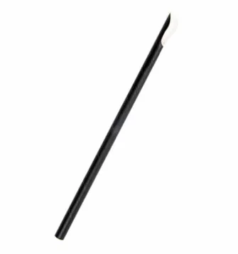 ▷ Pajitas de Papel Rectas Negra 8x230mm Tipo Cuchara | EnvasesAlimentarios.es