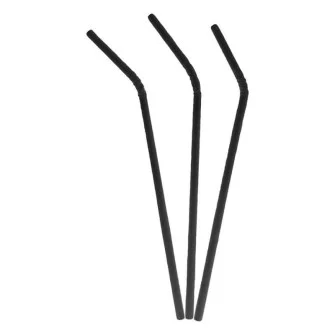 ▷ Pajitas de Papel Flexibles Negras 6x230mm | EnvasesAlimentarios.es