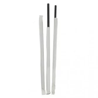 ▷ Pajitas de Papel Flexibles Enfundadas Negras 6x230mm | EnvasesAlimentarios.es
