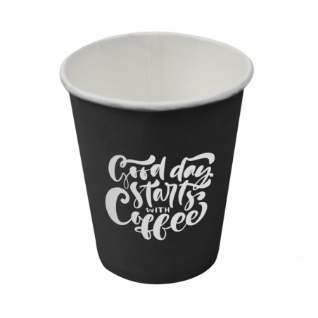 ▷ Vaso Cartón Vending Negro con Impresión 200ml | Comprar en Envases Alimentarios