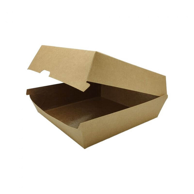 ▷ Envase Hamburguesa Kraft Grande 140x140x70mm | Envases Alimentarios