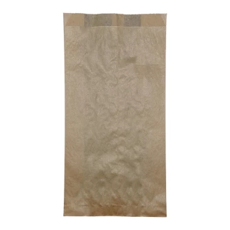 ▷ Bolsa Papel Kraft para Bollería Grande 17+7x32cm | Envases Alimentarios
