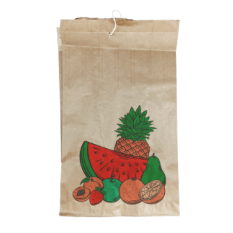 Bolsa de Papel para Fruta Antihumedad con Cordel 14+9x21cm
