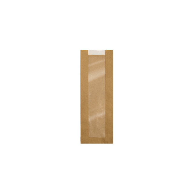 ▷ Bolsas de Papel Kraft con Ventana BOPP Sin Microperforado 12+6x51cm | EnvasesAlimentarios.es