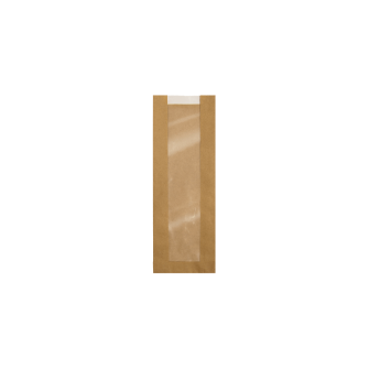 ▷ Bolsas de Papel Kraft con Ventana BOPP Sin Microperforado 12+6x51cm | EnvasesAlimentarios.es