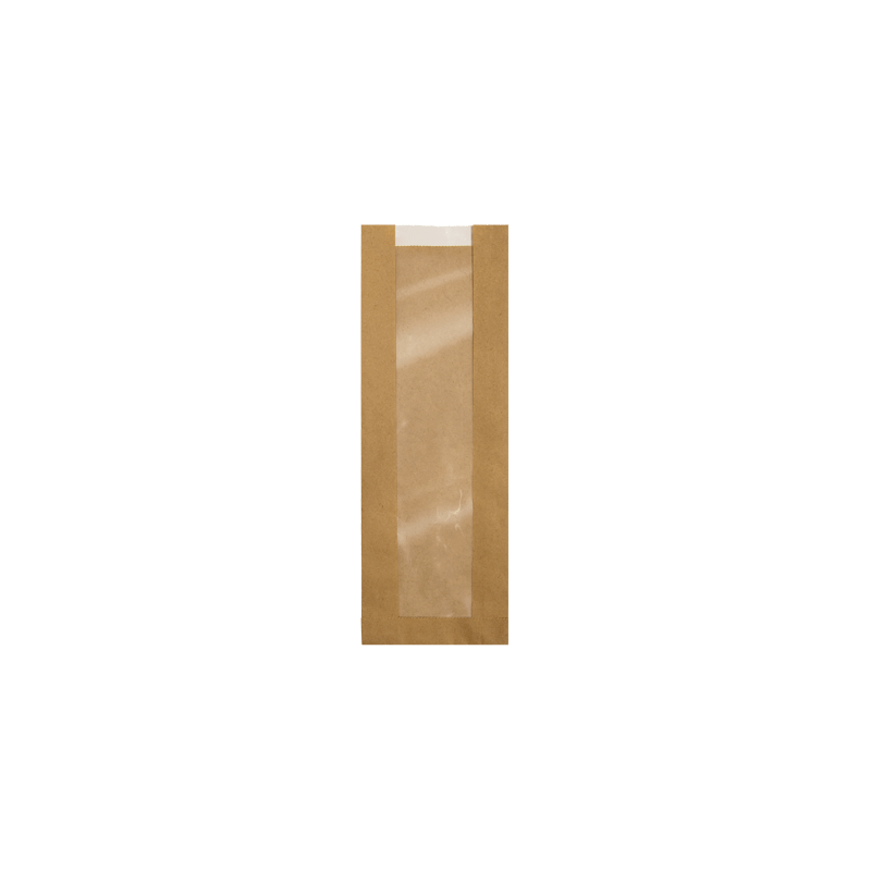 ▷ Bolsas de Papel Kraft con Ventana BOPP Sin Microperforado 12+6x51cm | EnvasesAlimentarios.es