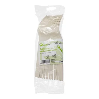 ▷ Tenedor Reutilizable Greentek Retail PS Crema 163mm | EnvasesAlimentarios.es