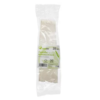 ▷ Cuchillo Reutilizable Greentek Retail PS Crema 165mm | EnvasesAlimentarios.es
