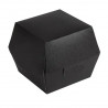 ▷ Caja para Hamburguesa Negra Cartón Ondulado 144x136x115mm | EnvasesAlimentarios.es
