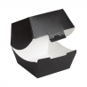▷ Caja para Hamburguesa Negra Cartón Ondulado 144x136x115mm | EnvasesAlimentarios.es